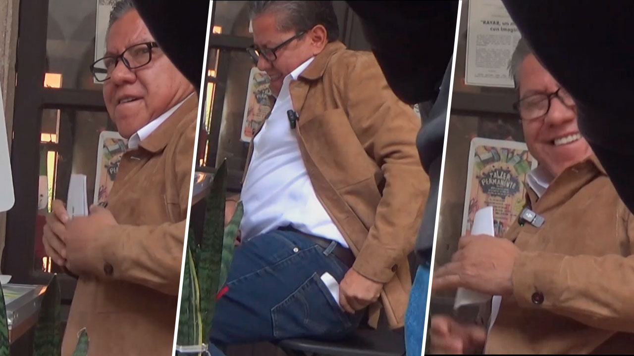 David Monreal acude a votar en Fresnillo con “acordeón” en mano; tarda casi 9 minutos en sufragar